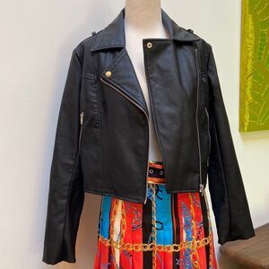Misguided Ultimate Boxy Biker Faux Leather Jacket